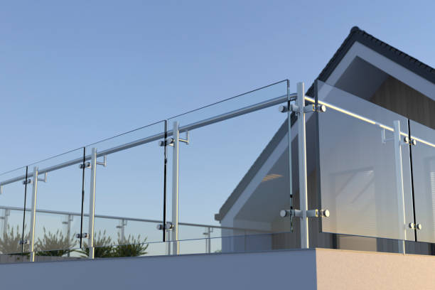 Aluminium and Glass Railing Work for Balcony